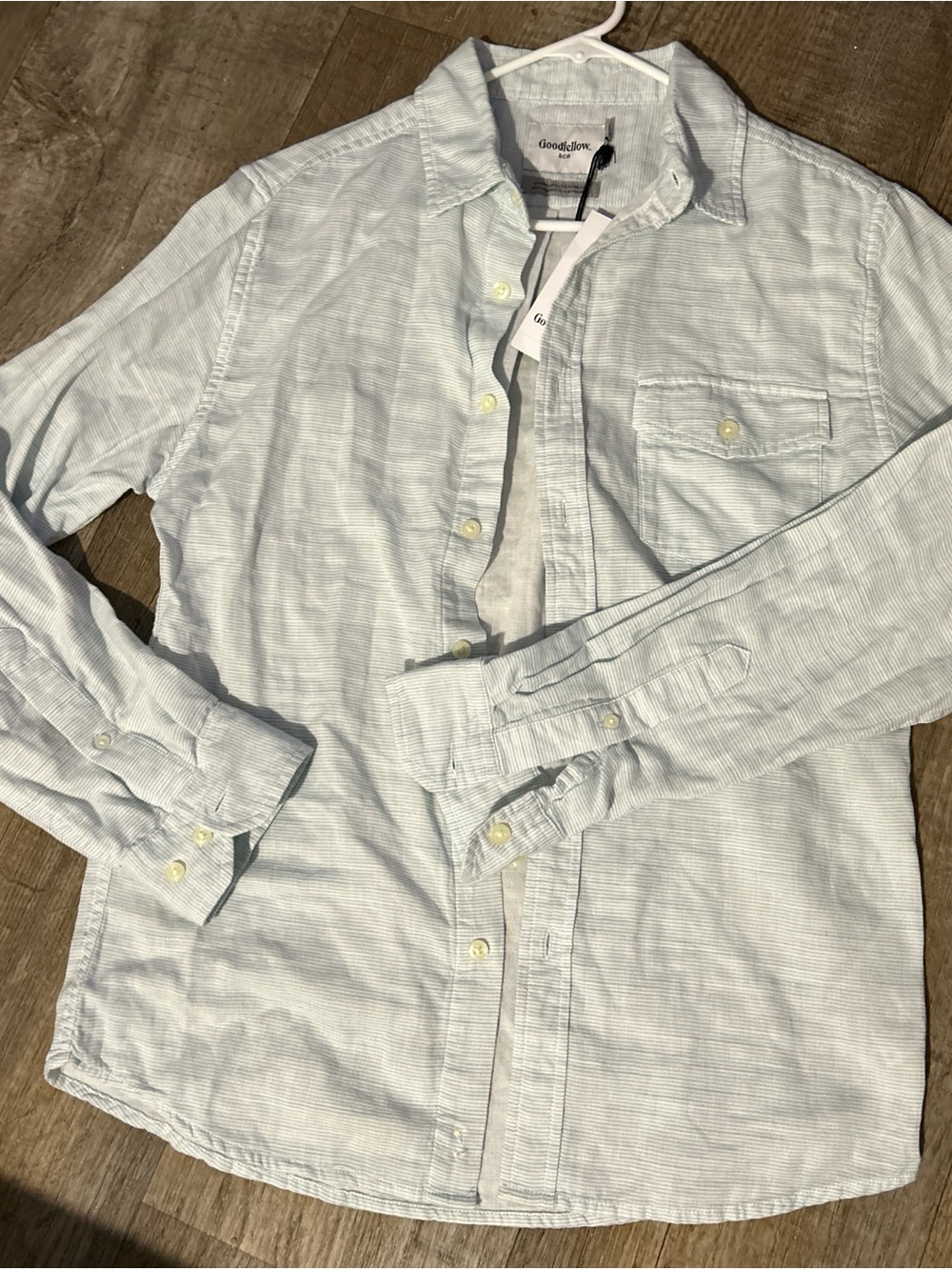 Goodfellow & Co Men's Pale Blue Striped Button-Down Shirt
